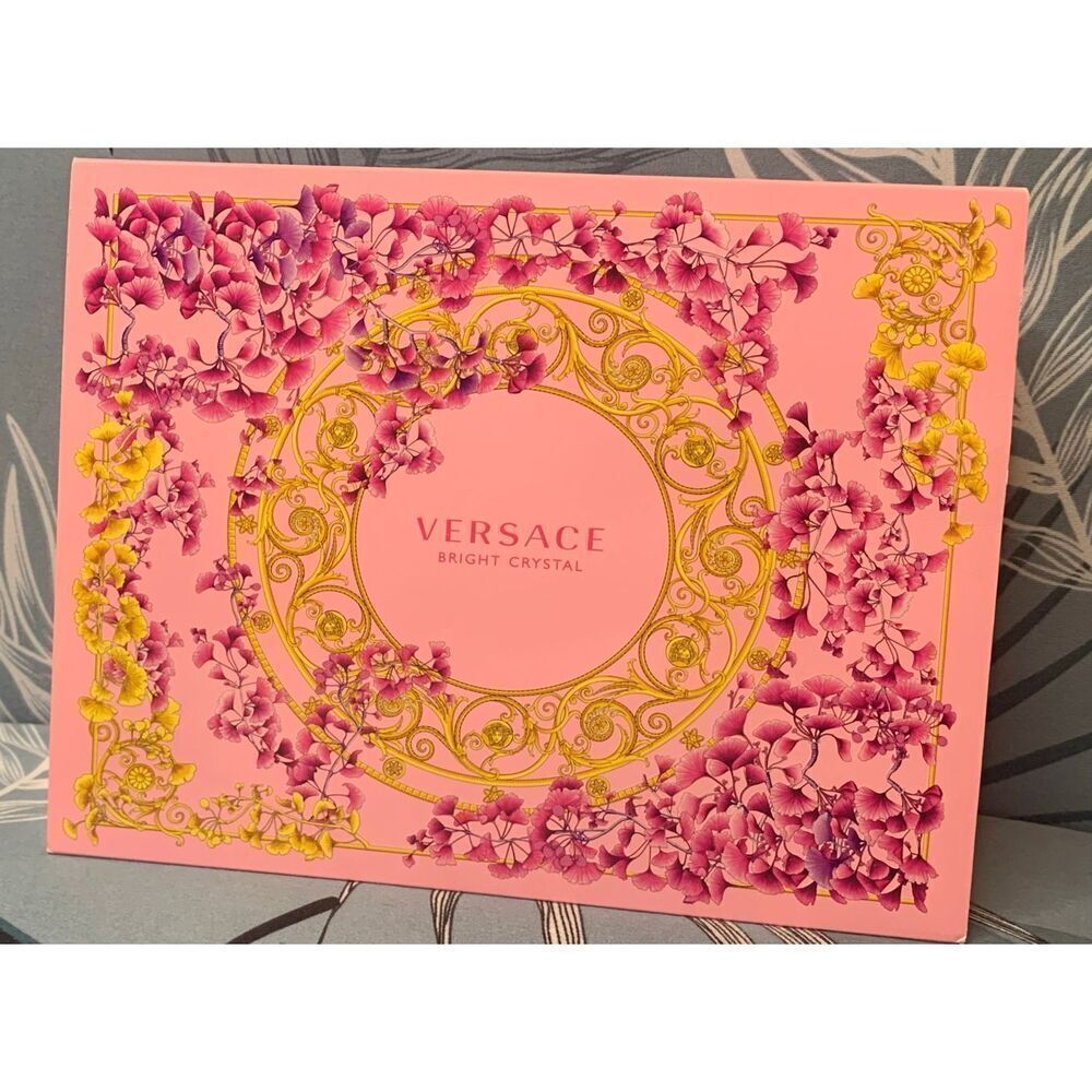 NEW BRIGHT CRYSTAL Versace 3 Piece Box Gift Set Spray Gel Lotion 1.7 oz
